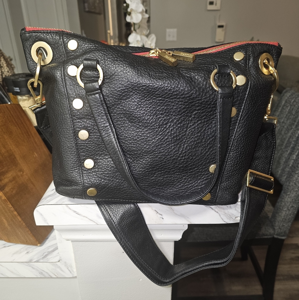 Hammitt, Daniel MED, Black/Brushed Gold Red Zip
